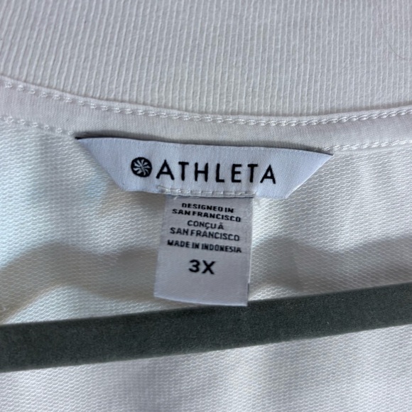 ATHLETA Sz 3X Retroterry V-Neck Sleeveless Sweatshirt Top in White New with tag - Picture 5 of 12